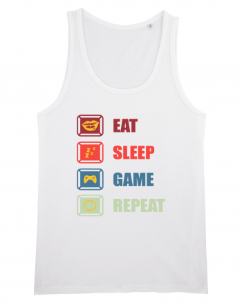 Eat Sleep Game Repeat White