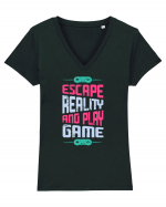 Escape Reality And Play Game Tricou mânecă scurtă guler V Damă Evoker