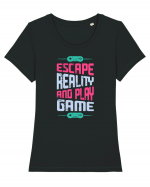 Escape Reality And Play Game Tricou mânecă scurtă guler larg fitted Damă Expresser