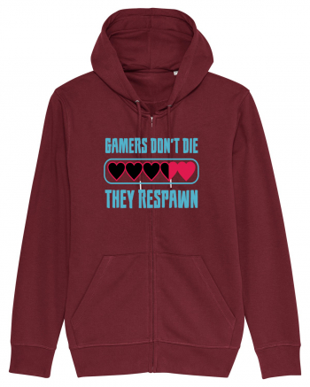 Gamers Don't Die, They Respawn Burgundy