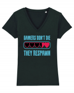 Gamers Don't Die, They Respawn Tricou mânecă scurtă guler V Damă Evoker