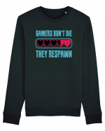 Gamers Don't Die, They Respawn Bluză mânecă lungă Unisex Rise