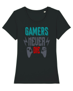 Gamers Never Die Tricou mânecă scurtă guler larg fitted Damă Expresser