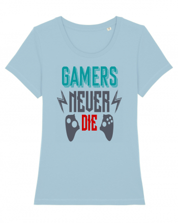 Gamers Never Die Sky Blue