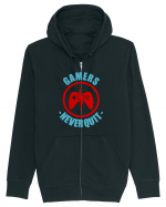 Gamers Never Quit Hanorac cu fermoar Unisex Connector