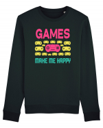 Games Make Me Happy Bluză mânecă lungă Unisex Rise