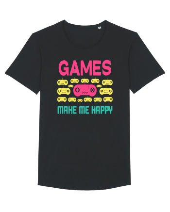 Games Make Me Happy Black