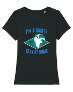 I'm A Gamer, Stay At Home Tricou mânecă scurtă guler larg fitted Damă Expresser