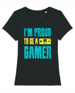 I'm Proud To Be A Gamer Tricou mânecă scurtă guler larg fitted Damă Expresser