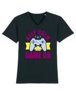 Keep Calm And Game On Tricou mânecă scurtă guler V Bărbat Presenter