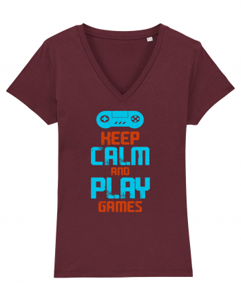 Keep Calm And Play Games Burgundy