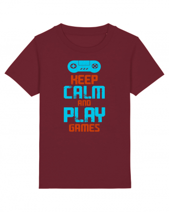 Keep Calm And Play Games Burgundy