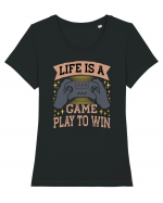 Life Is A Game Play To Win Tricou mânecă scurtă guler larg fitted Damă Expresser