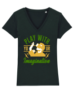 Play With Your Imagination Tricou mânecă scurtă guler V Damă Evoker