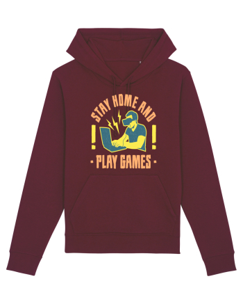 Stay Home And Play Games Burgundy