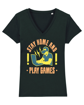 Stay Home And Play Games Black