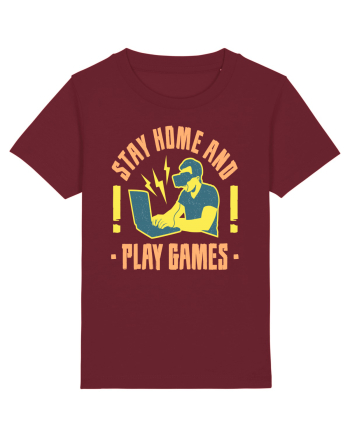 Stay Home And Play Games Burgundy