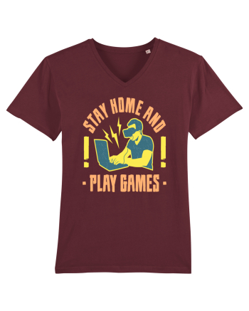 Stay Home And Play Games Burgundy