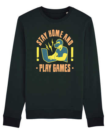 Stay Home And Play Games Black