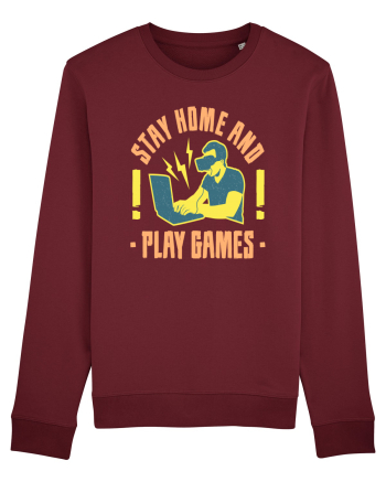 Stay Home And Play Games Burgundy
