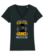 Games Have Lots Of Lives Tricou mânecă scurtă guler V Damă Evoker