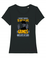 Games Have Lots Of Lives Tricou mânecă scurtă guler larg fitted Damă Expresser