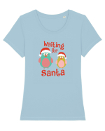 Waiting for Santa Tricou mânecă scurtă guler larg fitted Damă Expresser