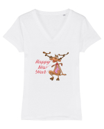 Happy New Year ! Tricou mânecă scurtă guler V Damă Evoker