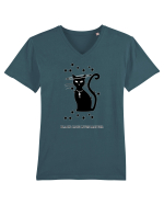pisica neagra Tricou mânecă scurtă guler V Bărbat Presenter