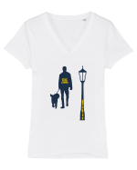 Doar plimb cainele Tricou mânecă scurtă guler V Damă Evoker