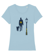Doar plimb cainele Tricou mânecă scurtă guler larg fitted Damă Expresser
