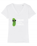 IMAGINE All The Pickels - Parodie Tricou mânecă scurtă guler V Damă Evoker