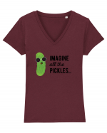 IMAGINE All The Pickels - Parodie Tricou mânecă scurtă guler V Damă Evoker