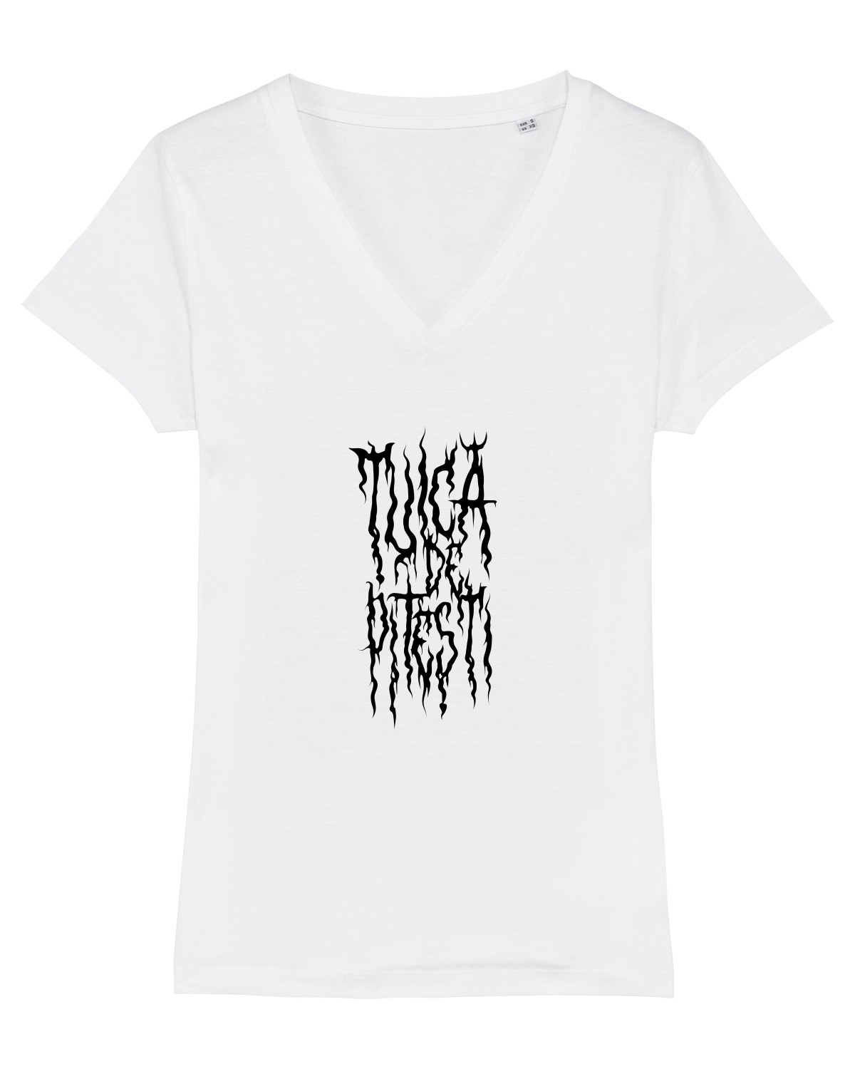 Tricou mânecă scurtă guler V Damă Evoker White