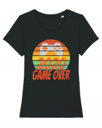 Game Over 2020 Retro Sunset Tricou mânecă scurtă guler larg fitted Damă Expresser