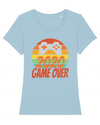 Game Over 2020 Retro Sunset Sky Blue