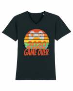 Game Over 2020 Retro Sunset Tricou mânecă scurtă guler V Bărbat Presenter