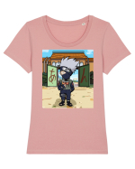 NARUTO - Kakashi in Konoha (chibi style) Tricou mânecă scurtă guler larg fitted Damă Expresser
