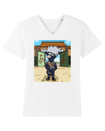 NARUTO - Kakashi in Konoha (chibi style) Tricou mânecă scurtă guler V Bărbat Presenter
