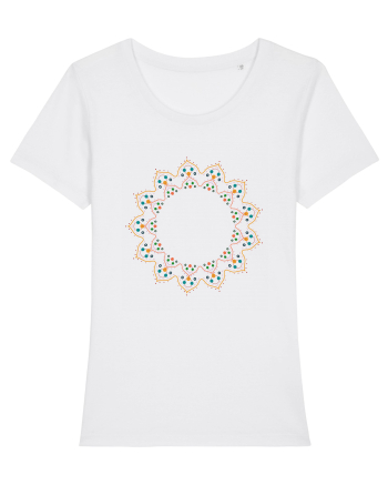 Orange/Red Pattern White