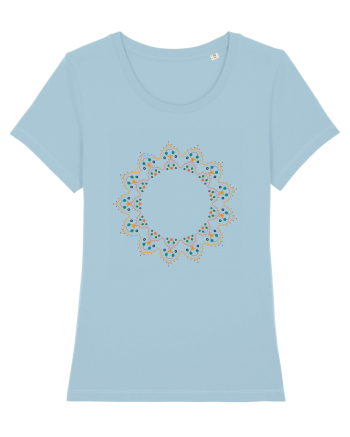 Orange/Red Pattern Sky Blue