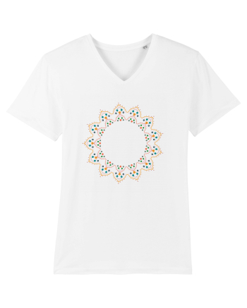 Orange/Red Pattern White