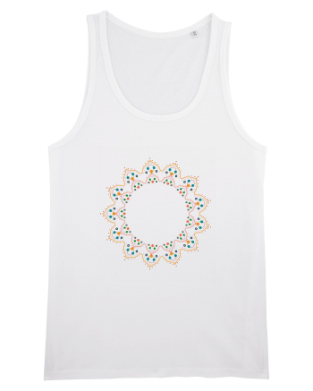 Orange/Red Pattern White