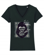 Gorilla Smoke Weed Tricou mânecă scurtă guler V Damă Evoker