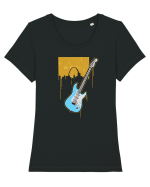 Graffiti Guitar Tricou mânecă scurtă guler larg fitted Damă Expresser