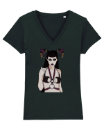 Aries girl  Tricou mânecă scurtă guler V Damă Evoker
