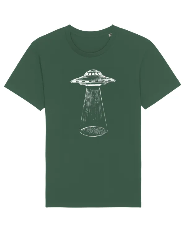 Alien Abduction Flying Saucer Bottle Green