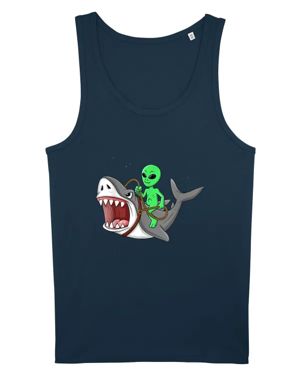 Alien Riding Shark Navy