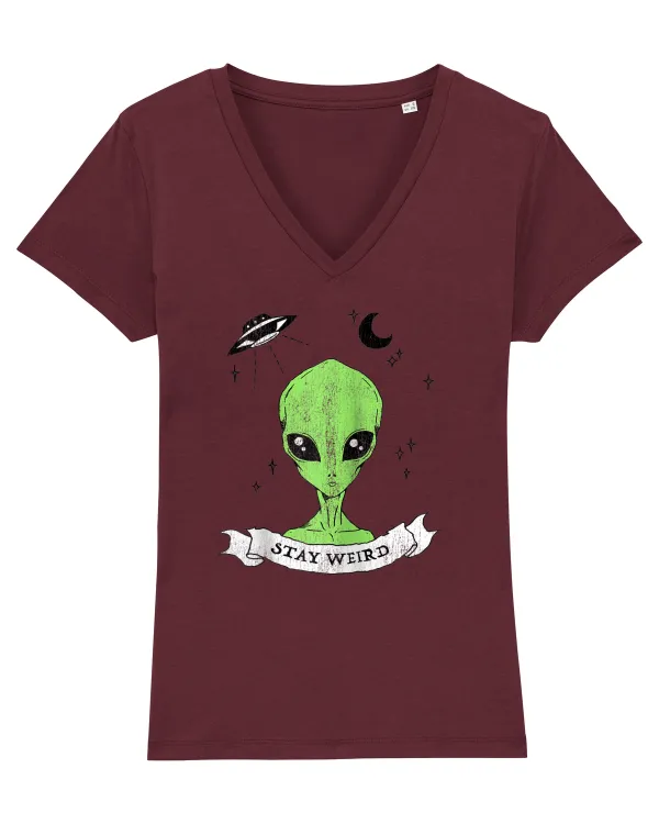 Alien Stay Weird Burgundy