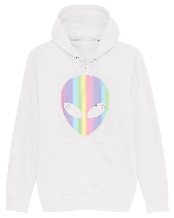 Colourful Alien Head White